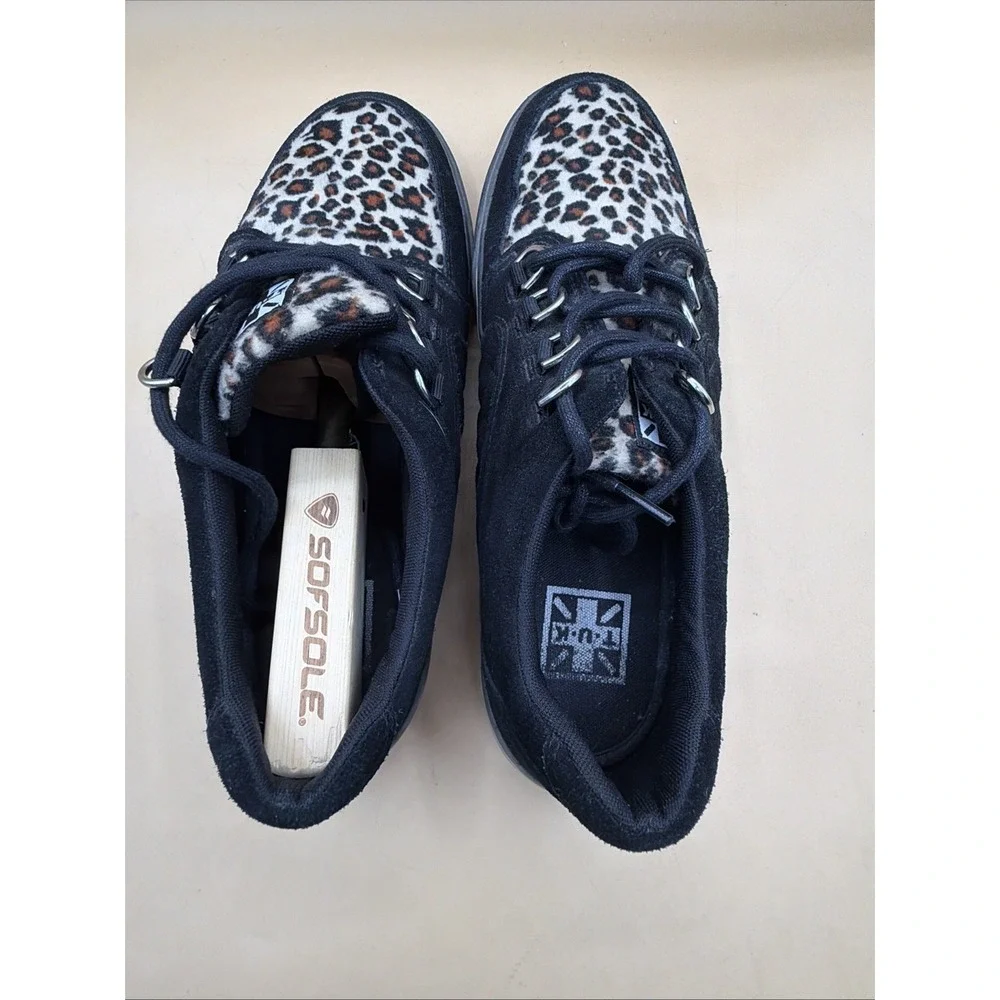 T.U.K. - Creeper Black Leopard/Canvas Upper - Girl Shoes Size 10M
